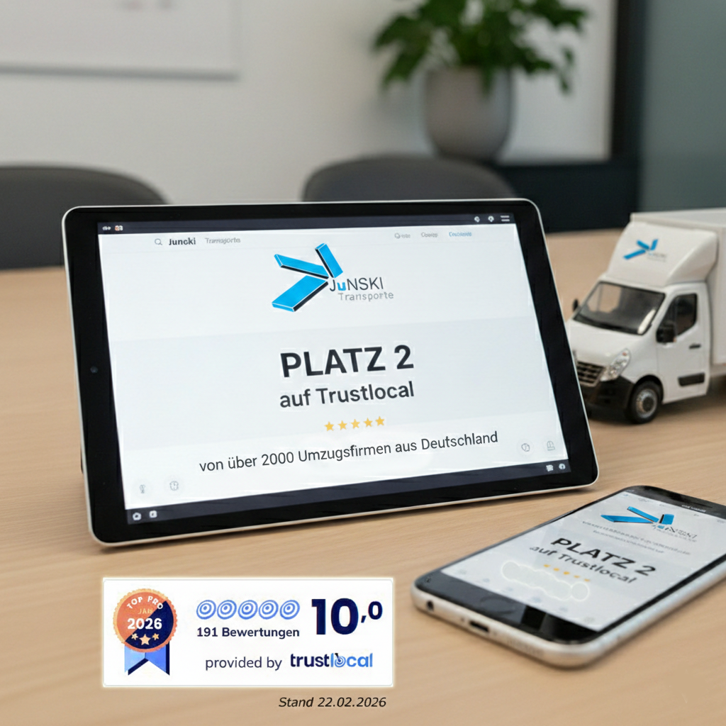 Junski Transporte auf Platz 2 von über 2000 Umzugsunternehmen auf Trustlocal